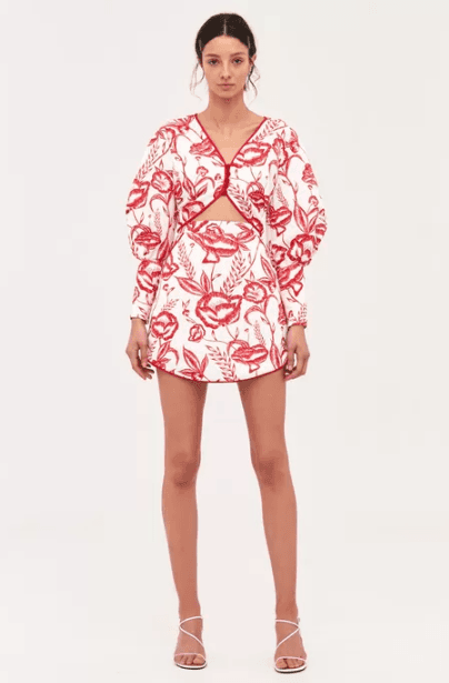 C/MEO Collective White Lie Long Sleeve Mini Dress Print Size 10 - Image 1