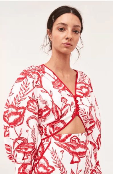 C/MEO Collective White Lie Long Sleeve Mini Dress Print Size 10 for rent on The Volte - main image