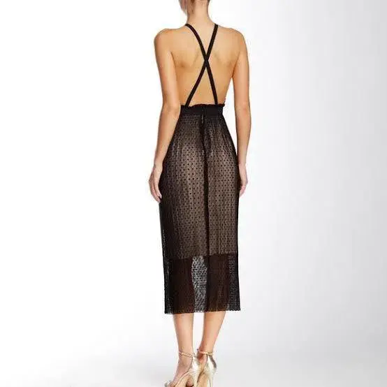 Bec & Bridge Halter Pompette Midi Dress Black Size AU 6 - Image 2