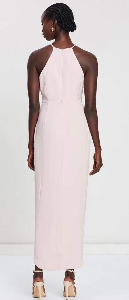 Shona Joy High Neck Ruched Midi Dress Pink Size 6 - Image 3