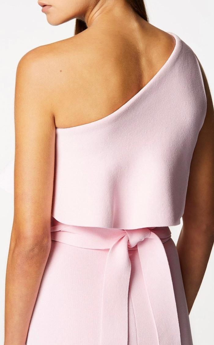Scanlan Theodore Sleeves Crepe Knit Ruffle Midi Dress Pink Size 6 - Image 3