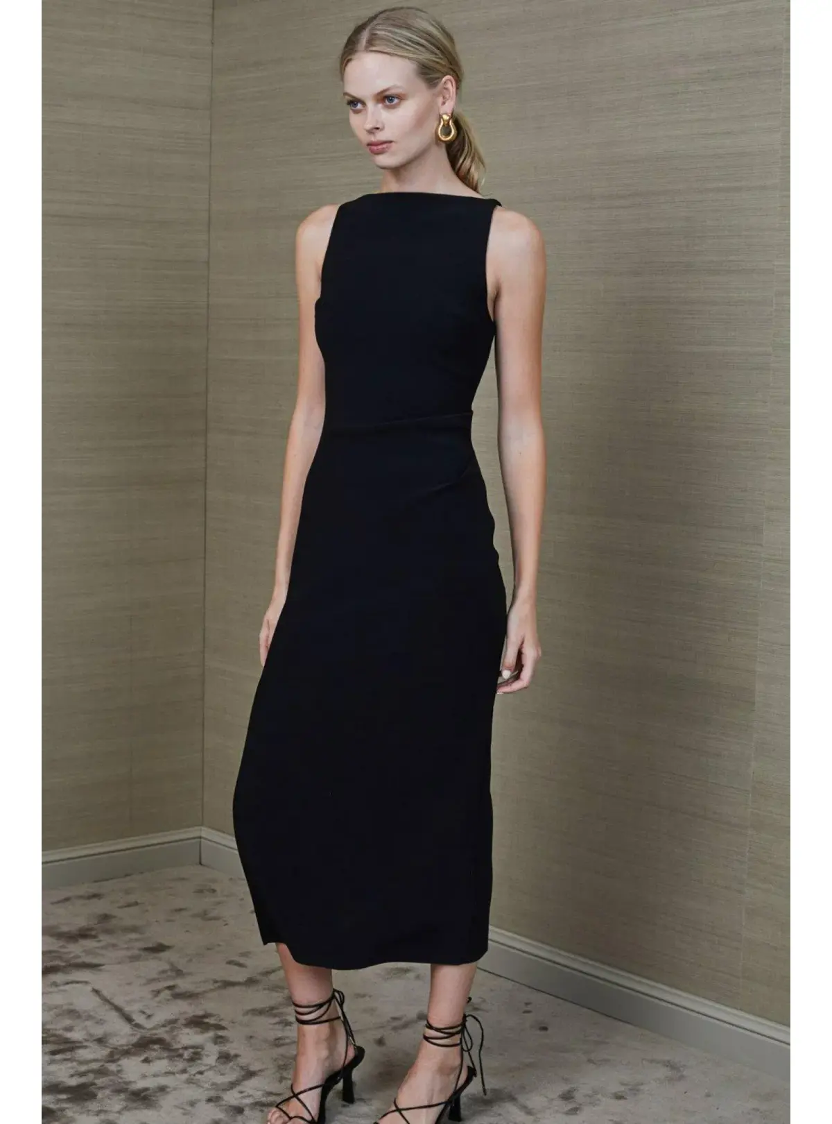 Bec & Bridge Arlette Tuck Midi Dress Black Size AU 6 - Image 2