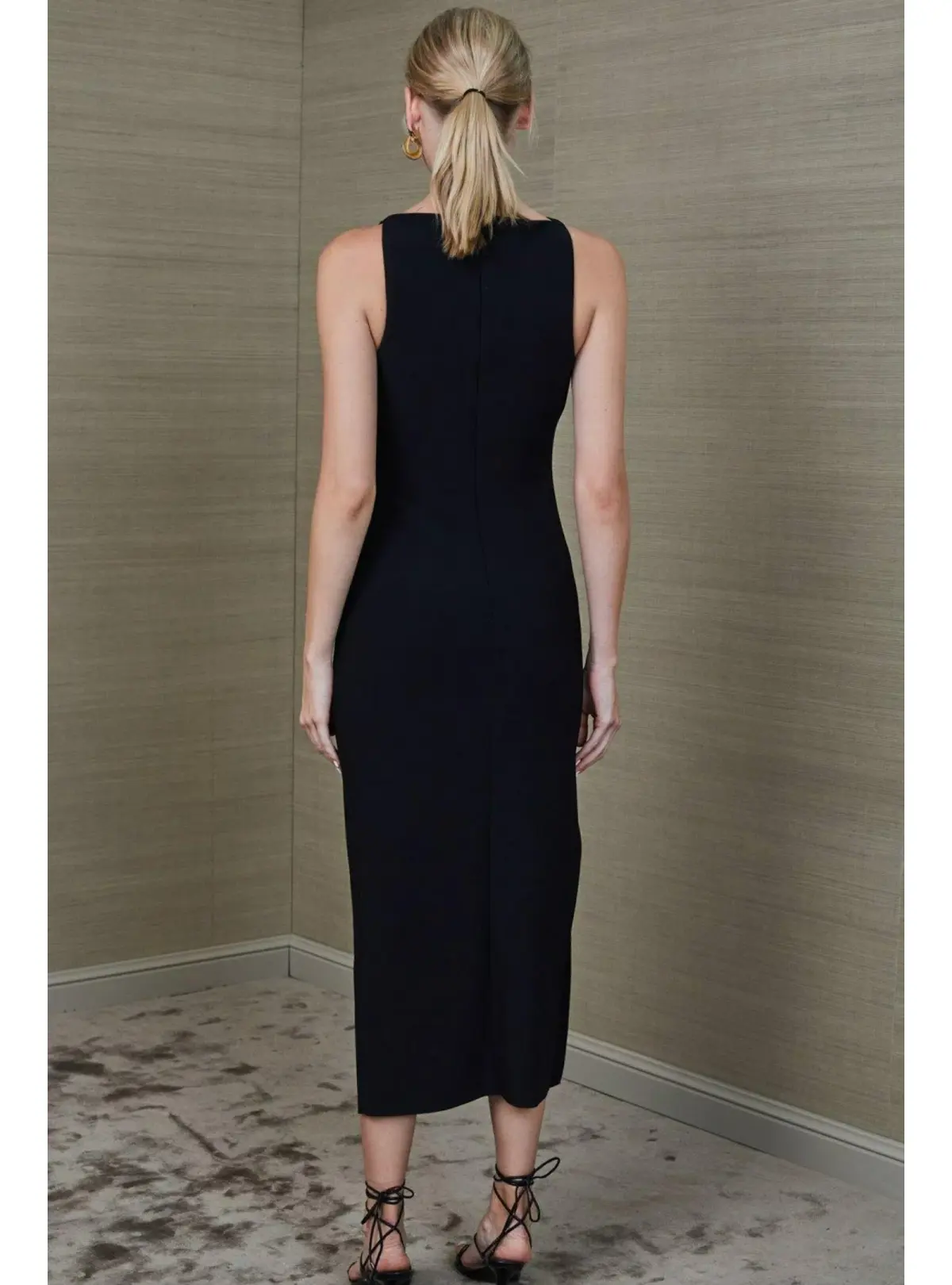 Bec & Bridge Arlette Tuck Midi Dress Black Size AU 6 - Image 4