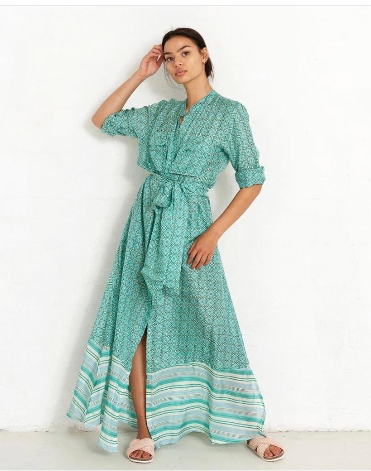 Flannel Heather Maxi Shirt Dress Print Size 8 - Image 1