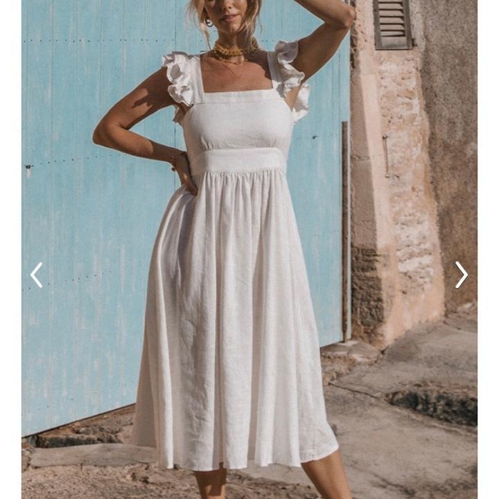 Spell Darling Frill Sleeve Dress White Size 12 - Image 1