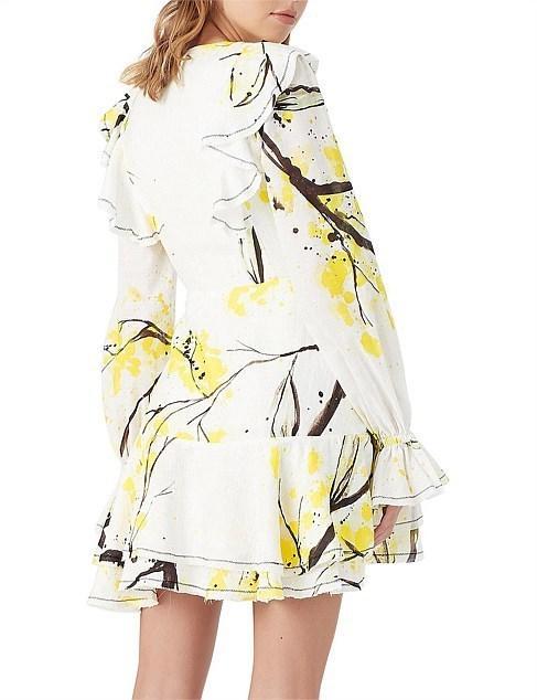 Aje Mimosa Wrap Mini Dress Print Size 10 for rent on The Volte - main image