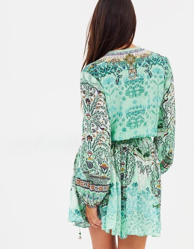 Camilla Shirred Relaxed Mini Dress Print Size 10 - Image 2