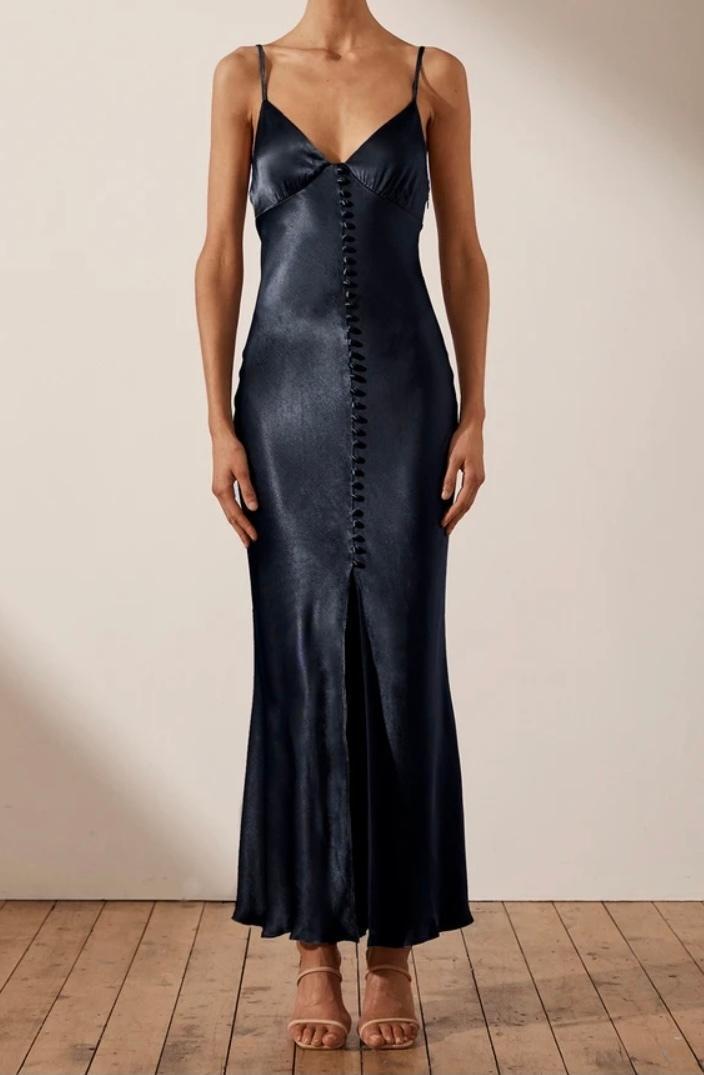 Shona Joy La Lune Bias Slip Dress Navy Size 14 - Image 1
