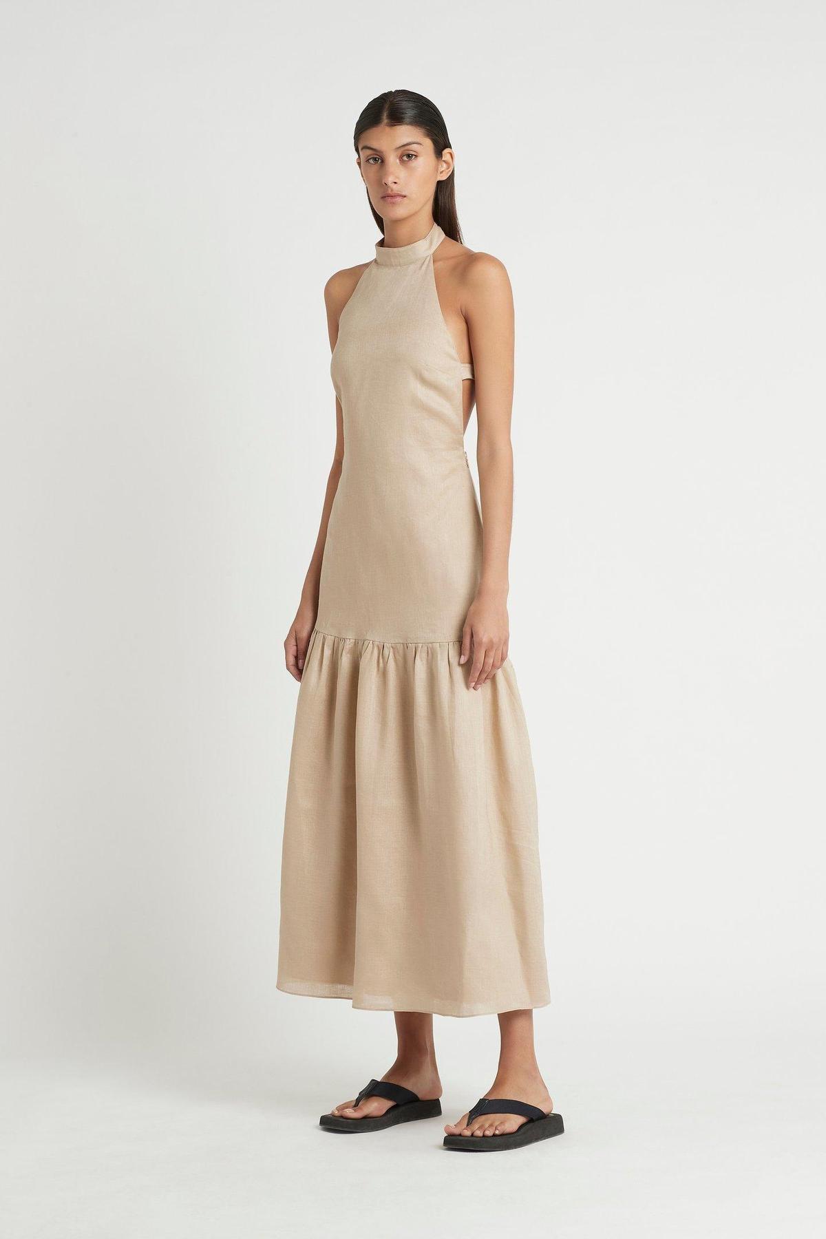 Sir The Label Blanche Halter Dress Midi Cream | AU 6 - Image 1