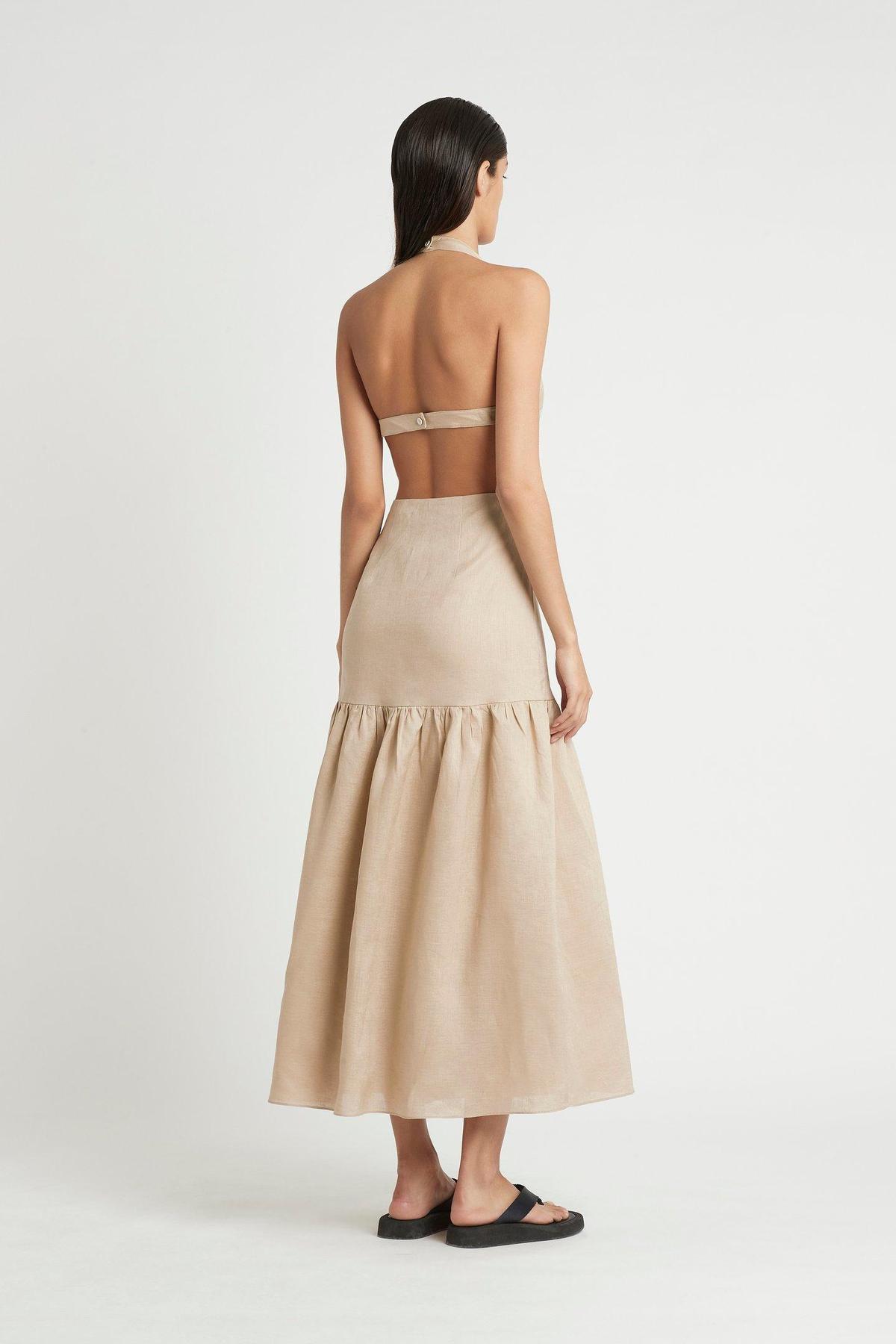 Sir The Label Blanche Halter Dress Midi Cream | AU 6 - Image 2
