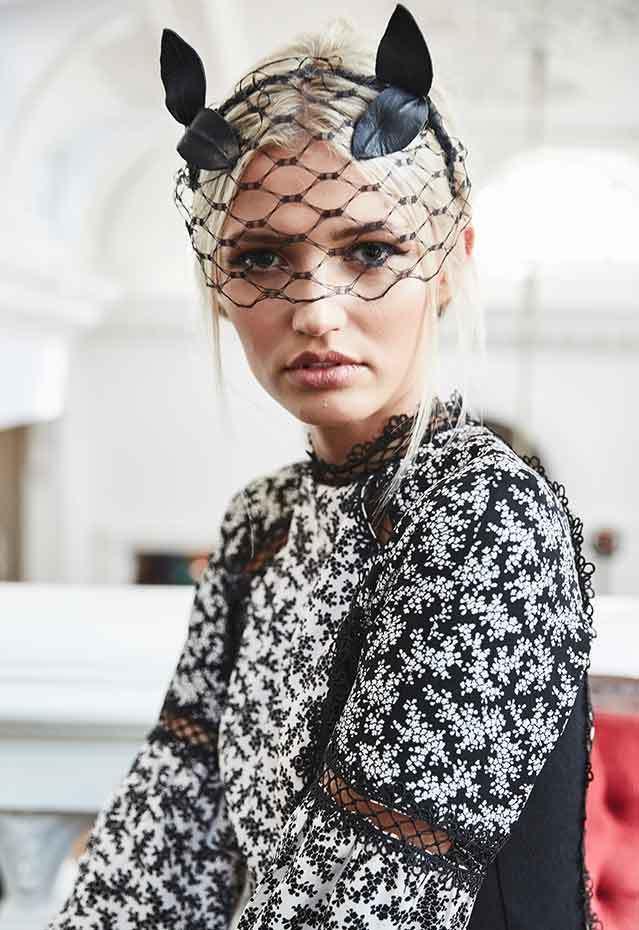 Heather McDowall Pixie Black Veil - Image 1