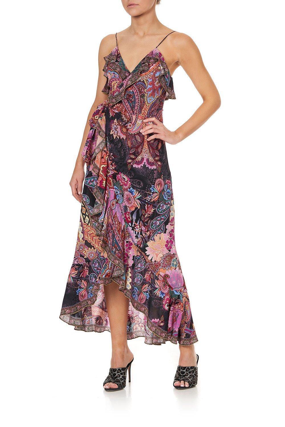 Camilla Swinging Sixties Long Wrap Dress Print Size 12 for rent on The Volte - main image