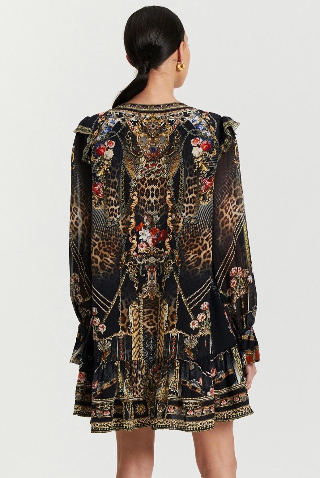 Camilla Gothic Goddess Ruffle Lace Up Dress Print Size XL - Image 9