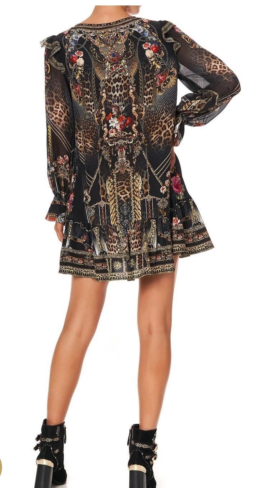 Camilla Gothic Goddess Ruffle Lace Up Dress Print Size XL - Image 2