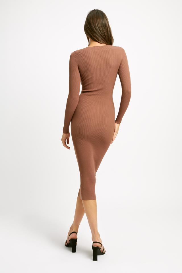 Kookai Lola Long Sleeve Cut Out Brown Size 10 - Image 2