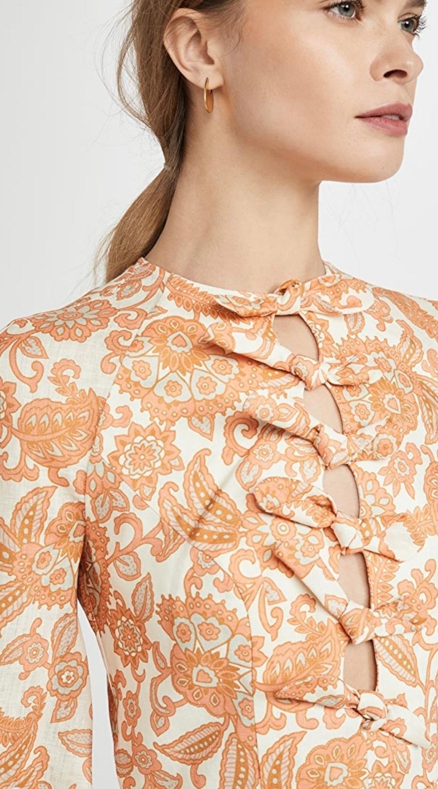 Zimmermann Peggy Scallop Short Dress Print Size 8 - Image 2