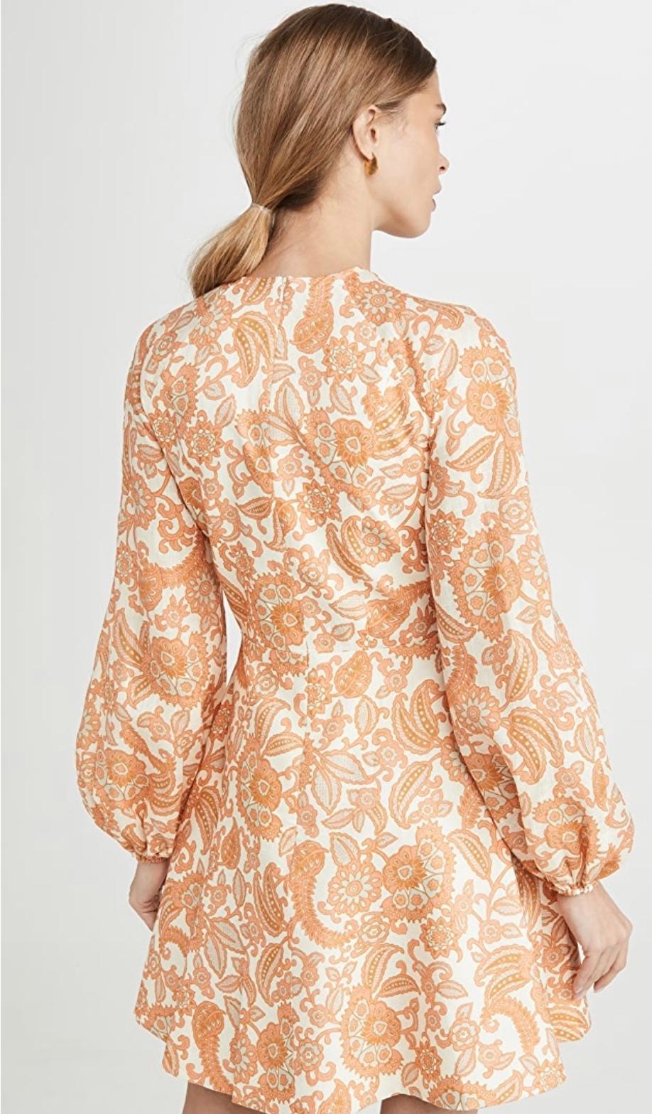 Zimmermann Peggy Scallop Short Dress Print Size 8 - Image 3