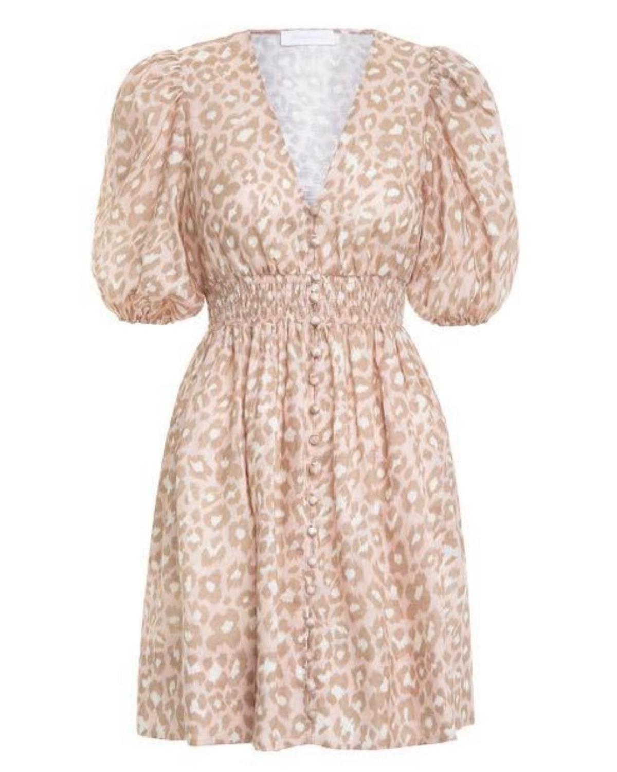 Zimmermann Carnaby Shirred Mini Dress Print Size 8 - Image 4