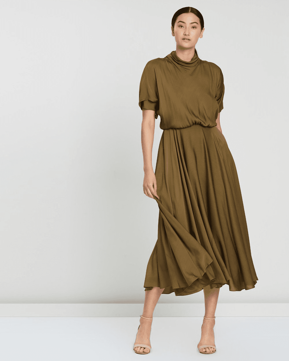 Camilla and Marc Teresa Midi Dress Green Size 8 for rent on The Volte - main image
