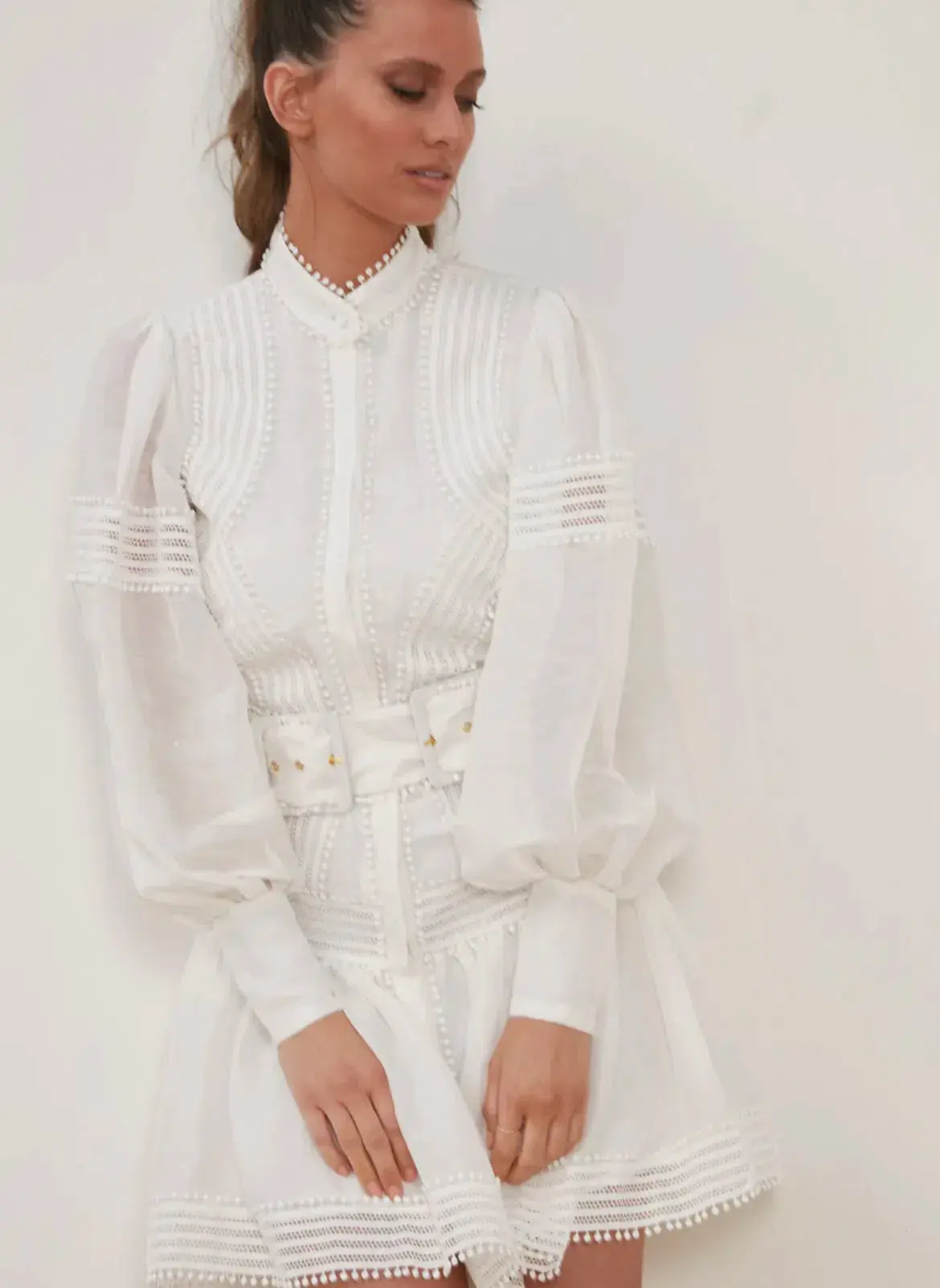 Mackenzie Mode  Monarch Mini Dress - White - Image 2