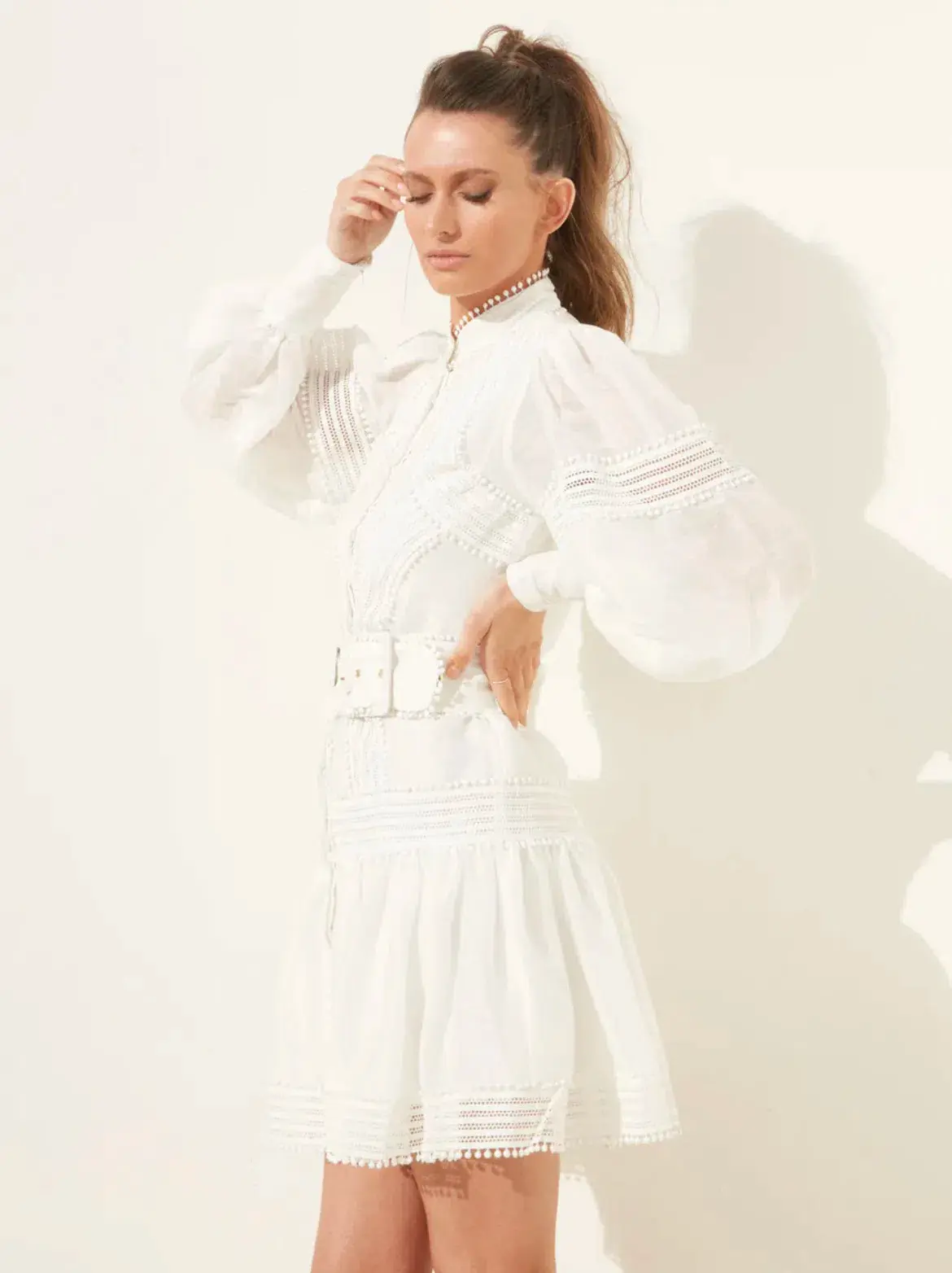 Mackenzie Mode  Monarch Mini Dress - White - Image 3