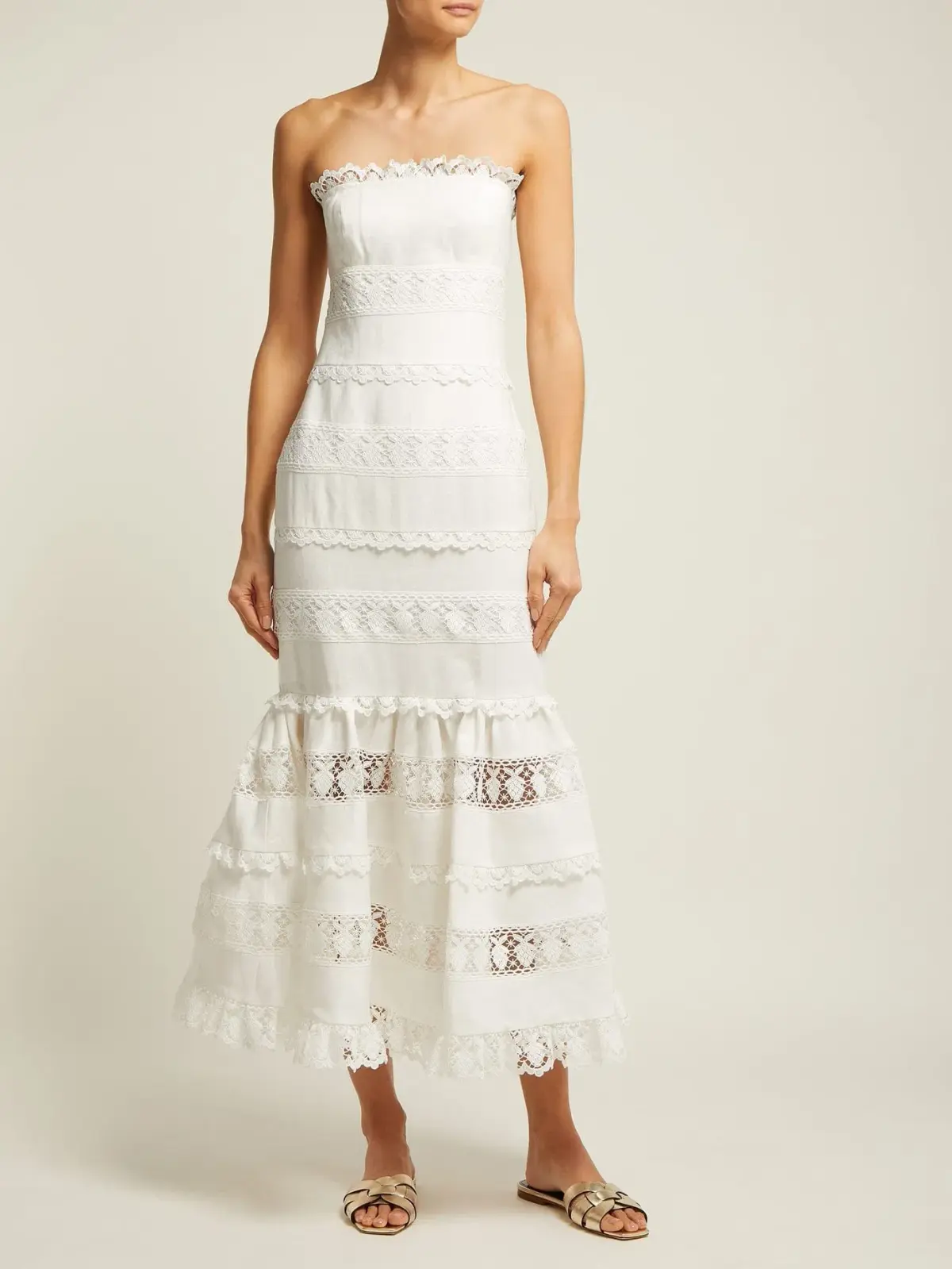 Zimmermann Wayfarer Panelled Dress White Size 2/ AU 12 - Image 2