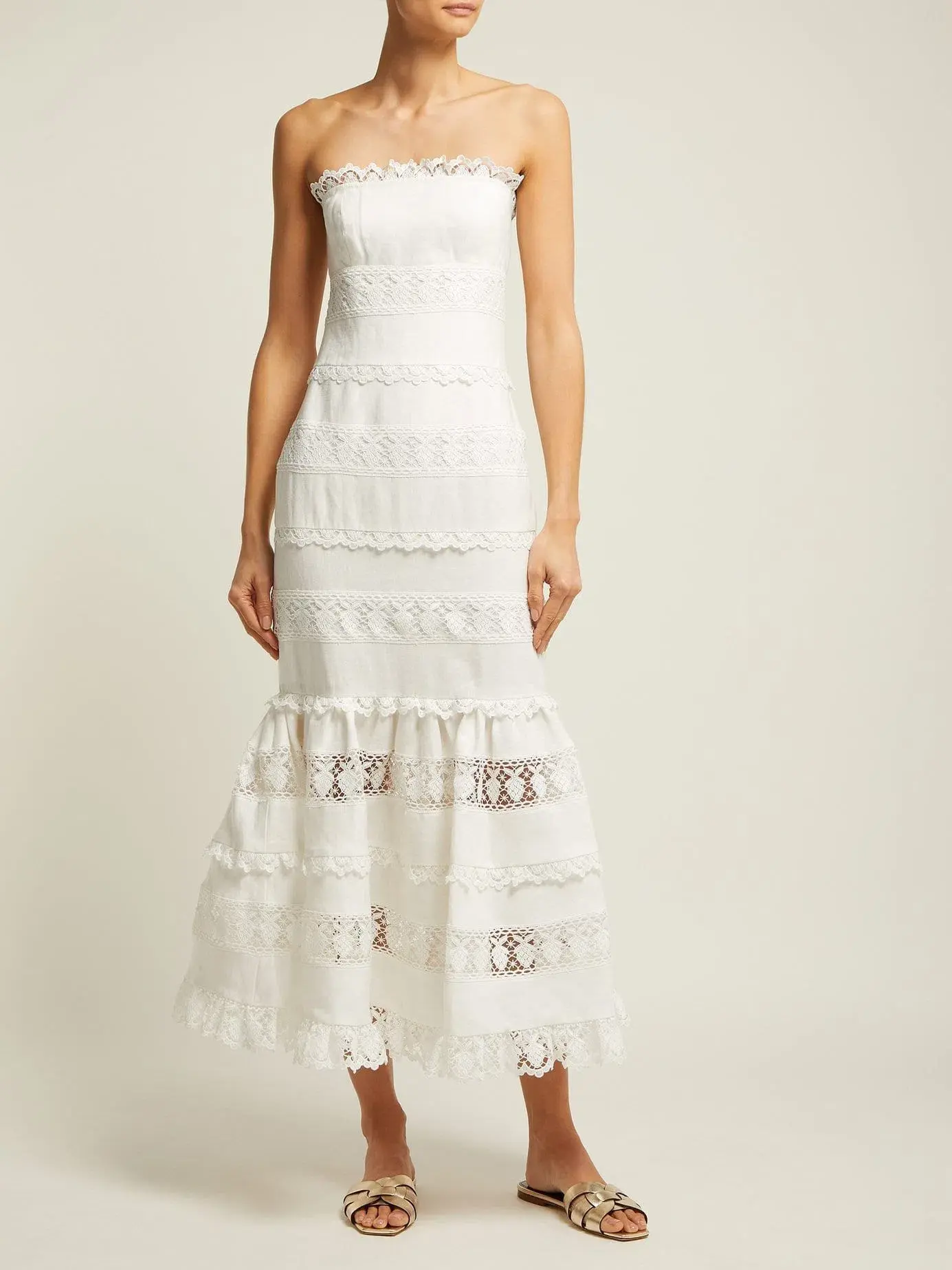 Zimmermann Wayfarer Panelled Dress White Size 2/ AU 12 - Image 2