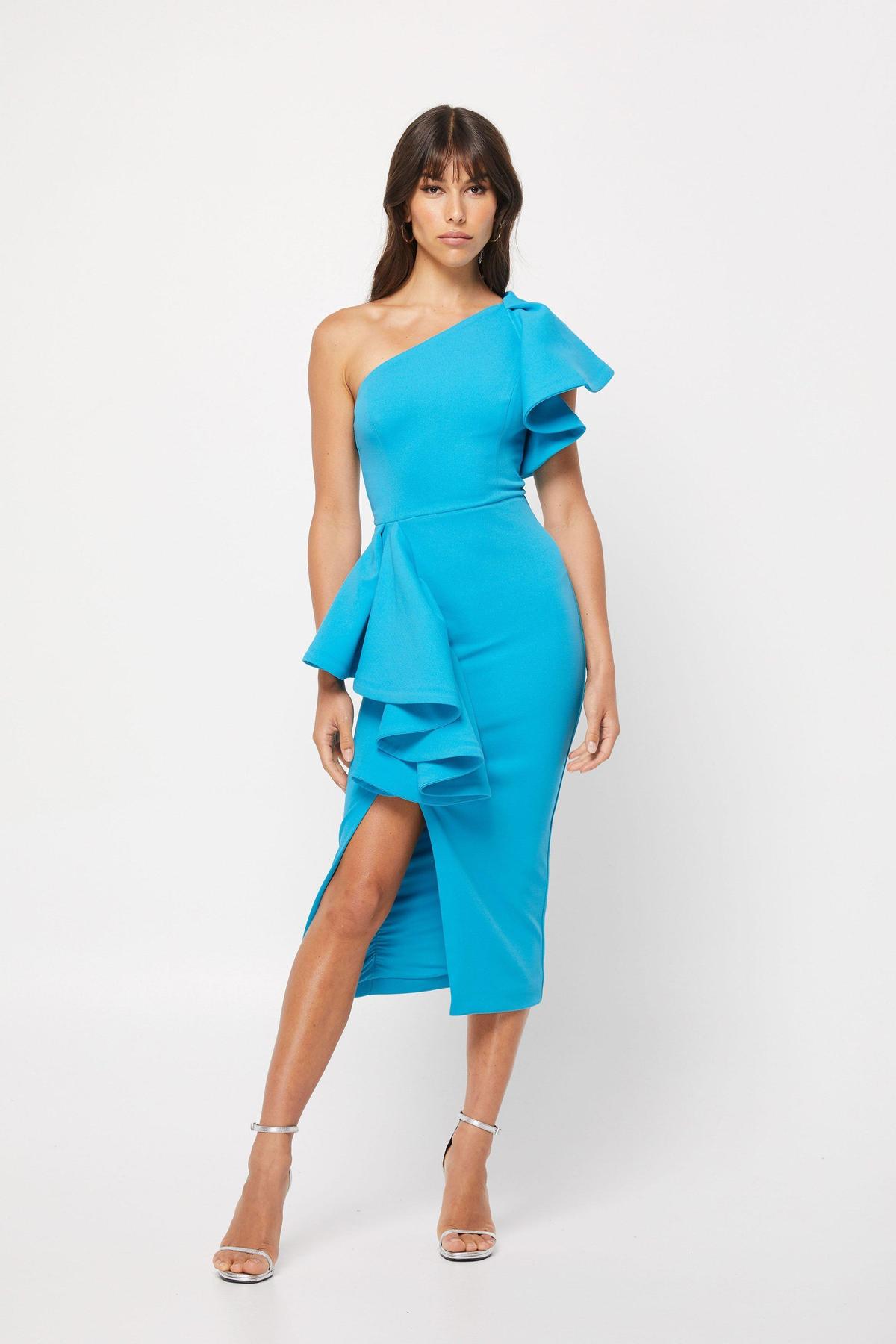 Mossman Dangerous Minds Midi Dress Blue Size 8 - Image 3