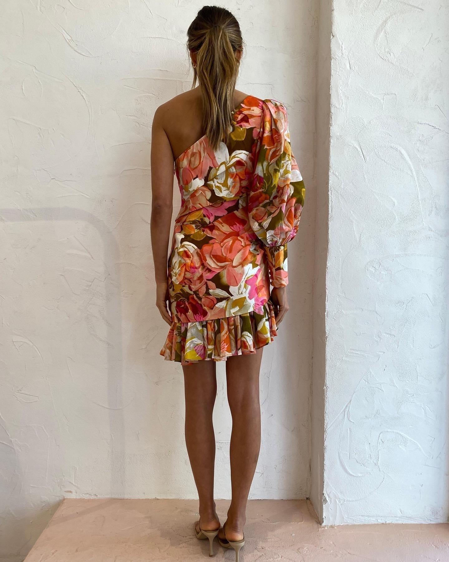 Acler Lawson Mini Dress in Pink Bouquet Size 10 - Image 3