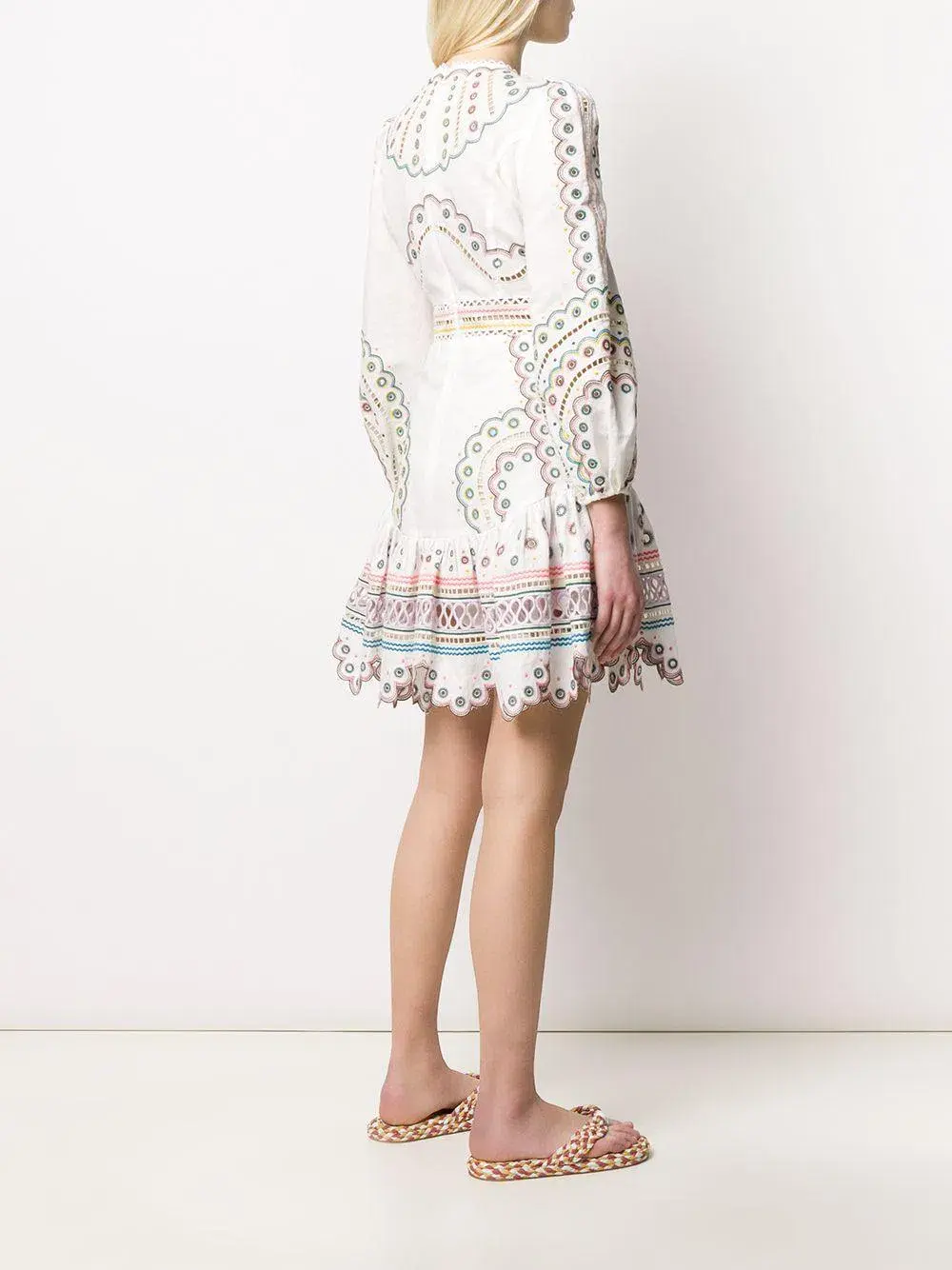 Zimmermann Peggy Embroidered Dress White Emroidered Size 12  - Image 2