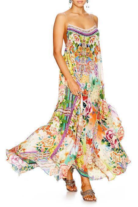  Camilla Flower Hour Full Hem Long Dress Print Size 8 - Image 2