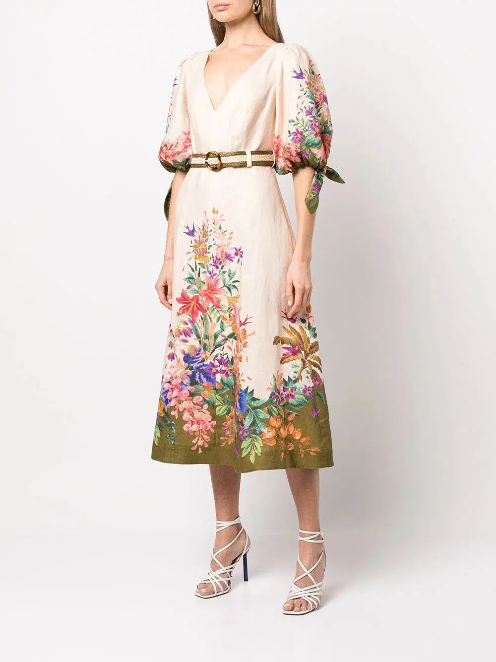 Zimmermann Tropicana Tie Sleeve Midi Dress Size 12 - Image 2
