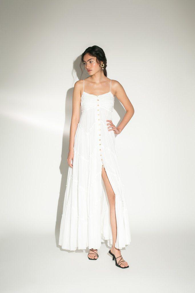 Aje Mimosa Tiered Maxi Dress White Size 8 - Image 1