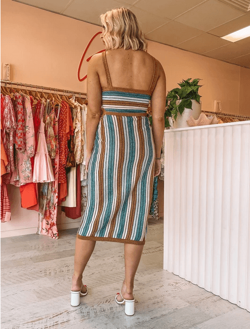 Suboo Lolita Knit Keyhole Cut Out Dress Print Size 8 for rent on The Volte - main image