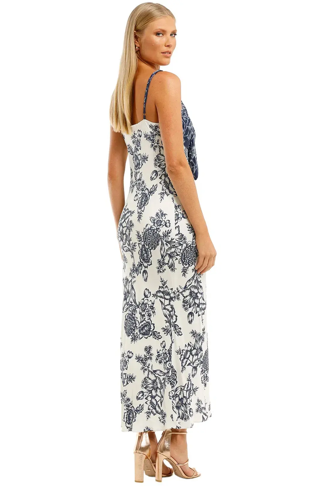 Shona Joy Arcadia Tie Front Bias Slip Dress Print Size 8 - Image 3