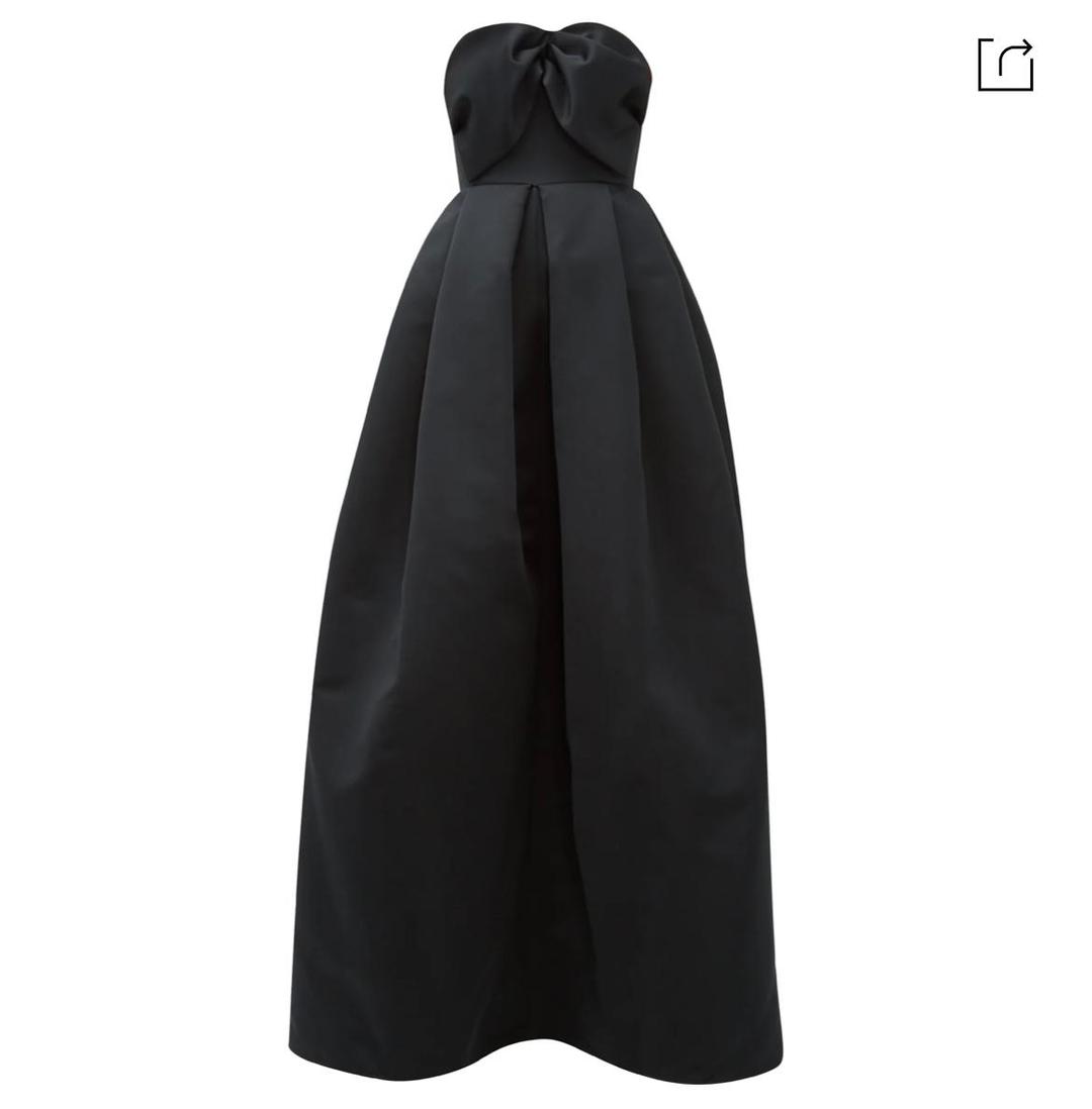 Rochas Bow Bodice Puffed Satin Gown Black Size 6 for rent on The Volte - main image