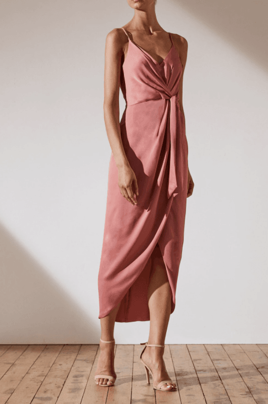 Shona Joy Luxe Tie Front Cocktail Dress Pink  Size 8 - Image 2