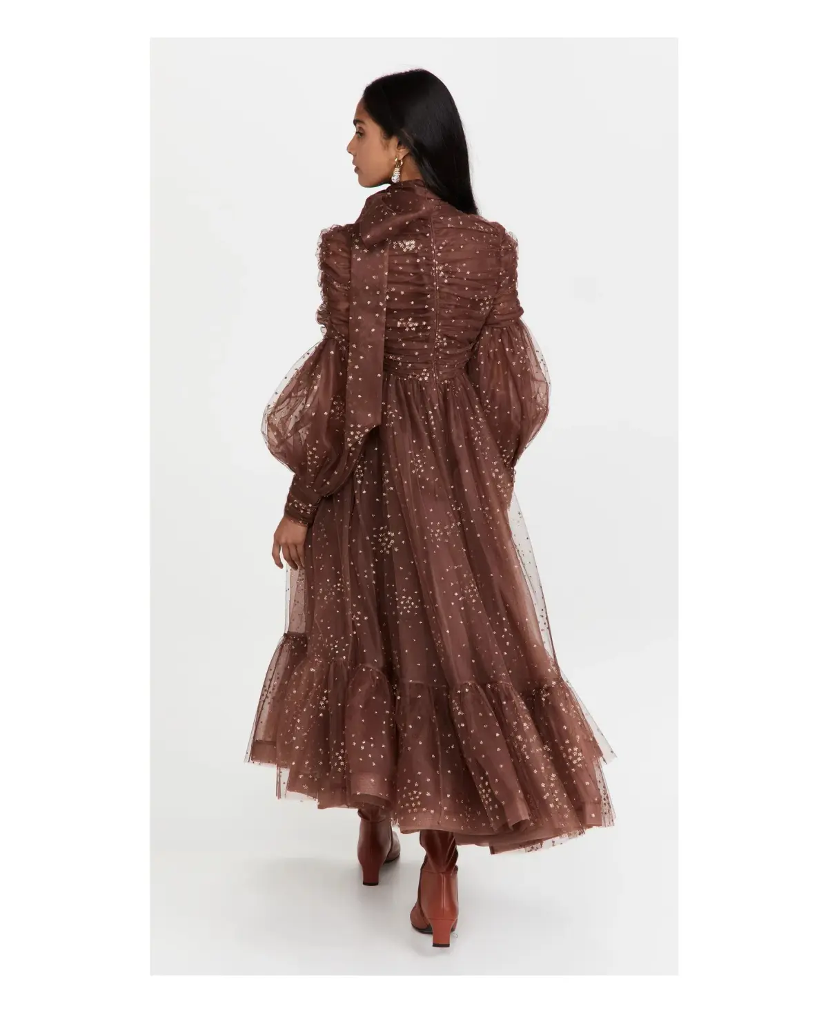 Zimmermann Tempo Ruched Glitter Gown Brown size 2 Size 12 - Image 2