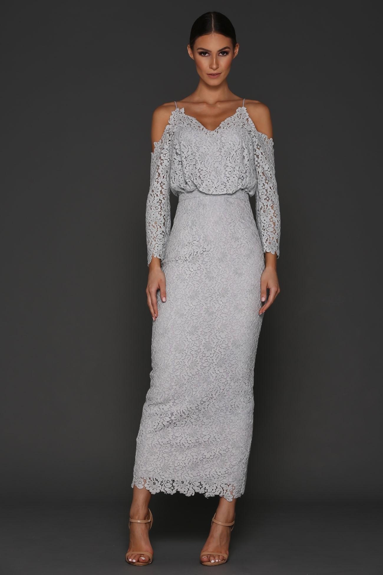 Elle Zeitoune Kendra Dress Gray Size 6 - Image 1