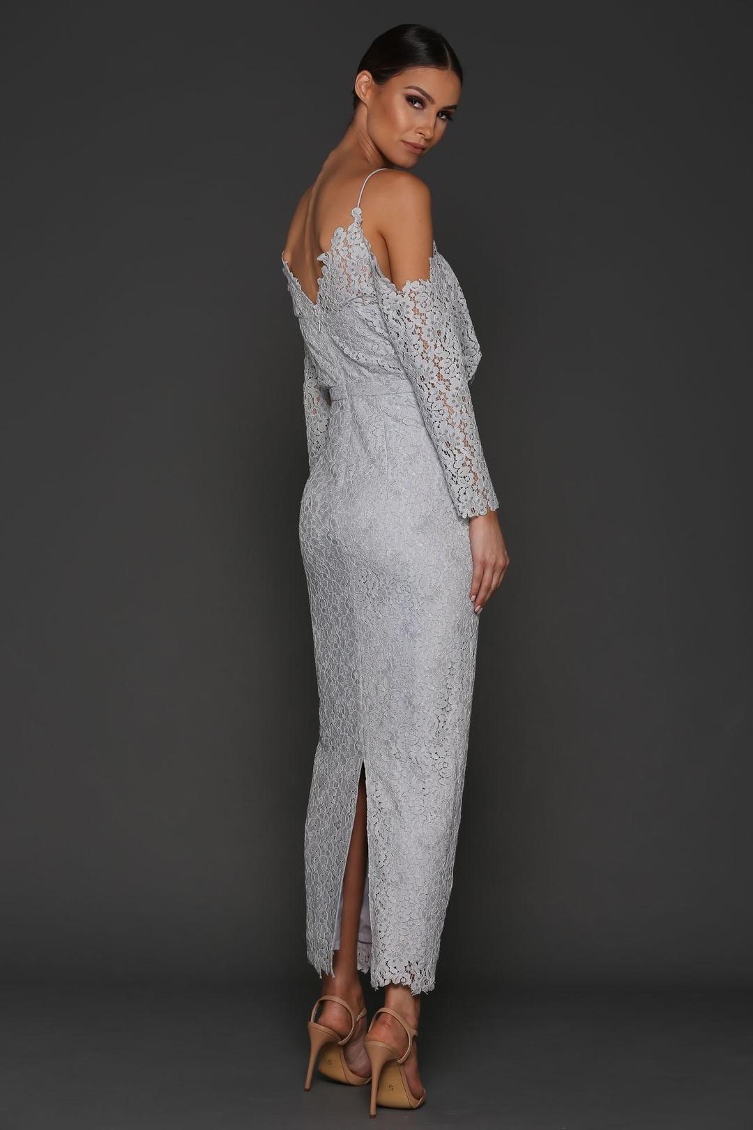 Elle Zeitoune Kendra Dress Gray Size 6 for rent on The Volte - main image