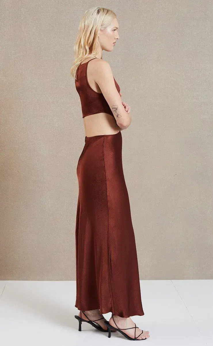 Bec & Bridge Camilla Cut Out Dress Cherry Size 8 - Image 3