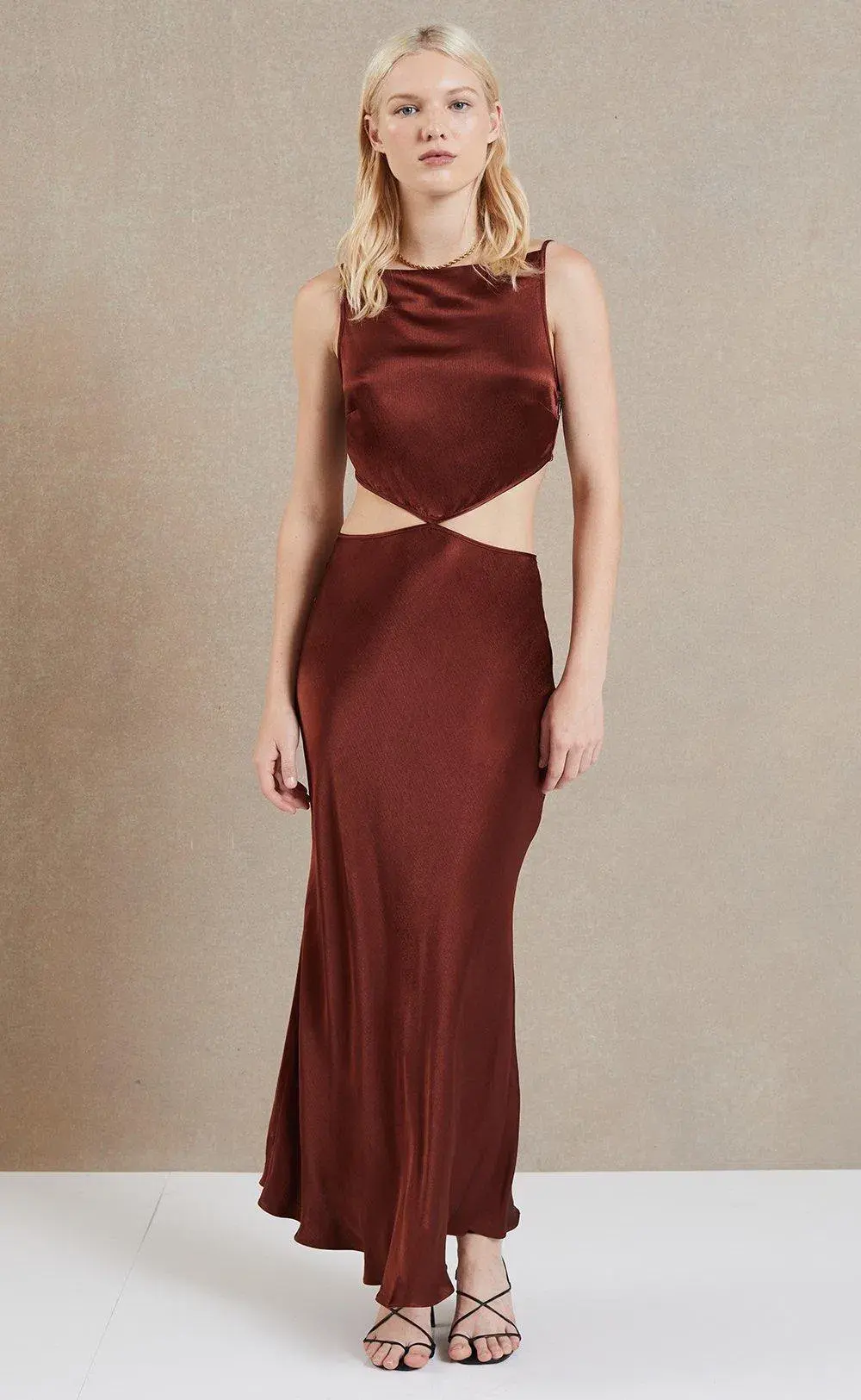 Bec & Bridge Camilla Cut Out Dress Cherry Size 8 - Image 2