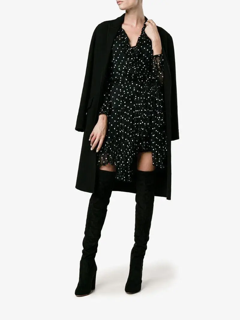 Zimmermann Silk Ruffle Polka Dot Wrap Mini Dress Black Size 8 - Image 2