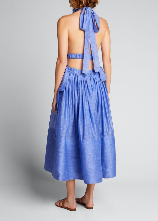 Zimmermann Luminous Halter Gown Cornflower Blue Size 6 for rent on The Volte - main image