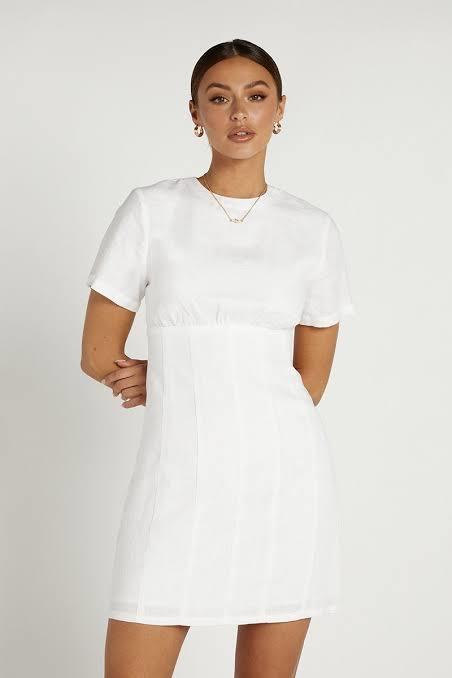 Dissh Nova Linen Mini Dress White Size 6 / XS - Image 2