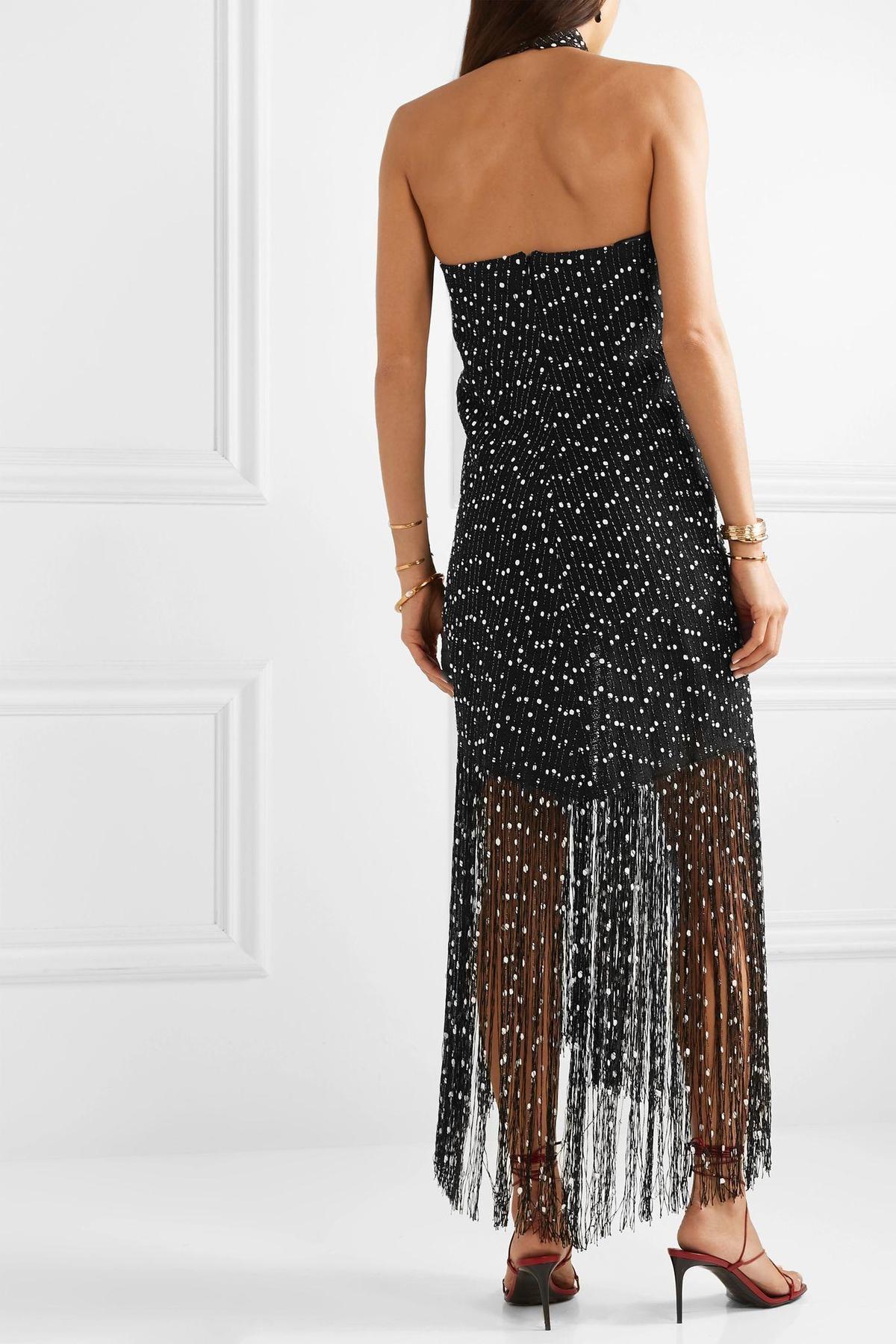 Jacquemus Cortese Fringed Boucle Halter Dress Black Size XS / AU 6 - Image 2