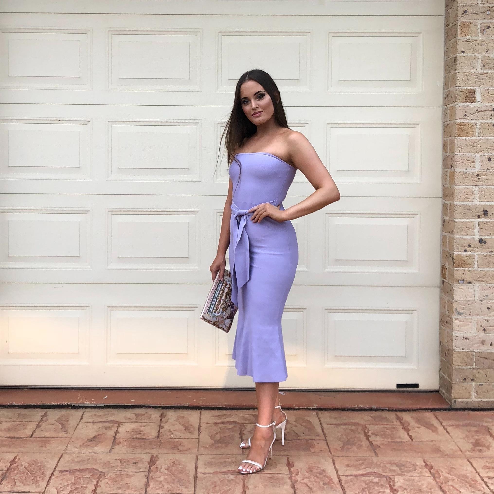 Kookai Florida Strapless Midi Dress Purple Size 10 - Image 3