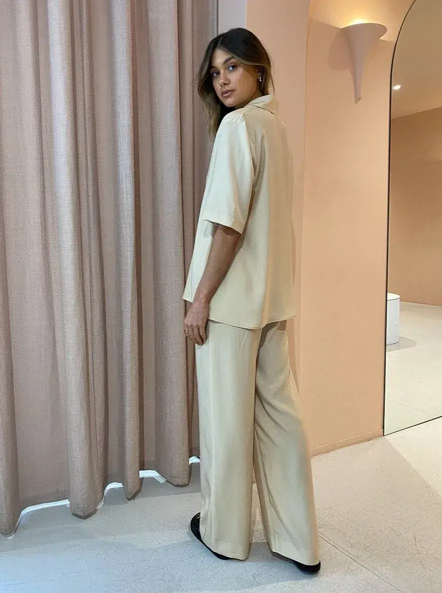 Viktoria and Woods Chorus Shirt and Pilot Pant Set Cream Size 10 for rent on The Volte - main image