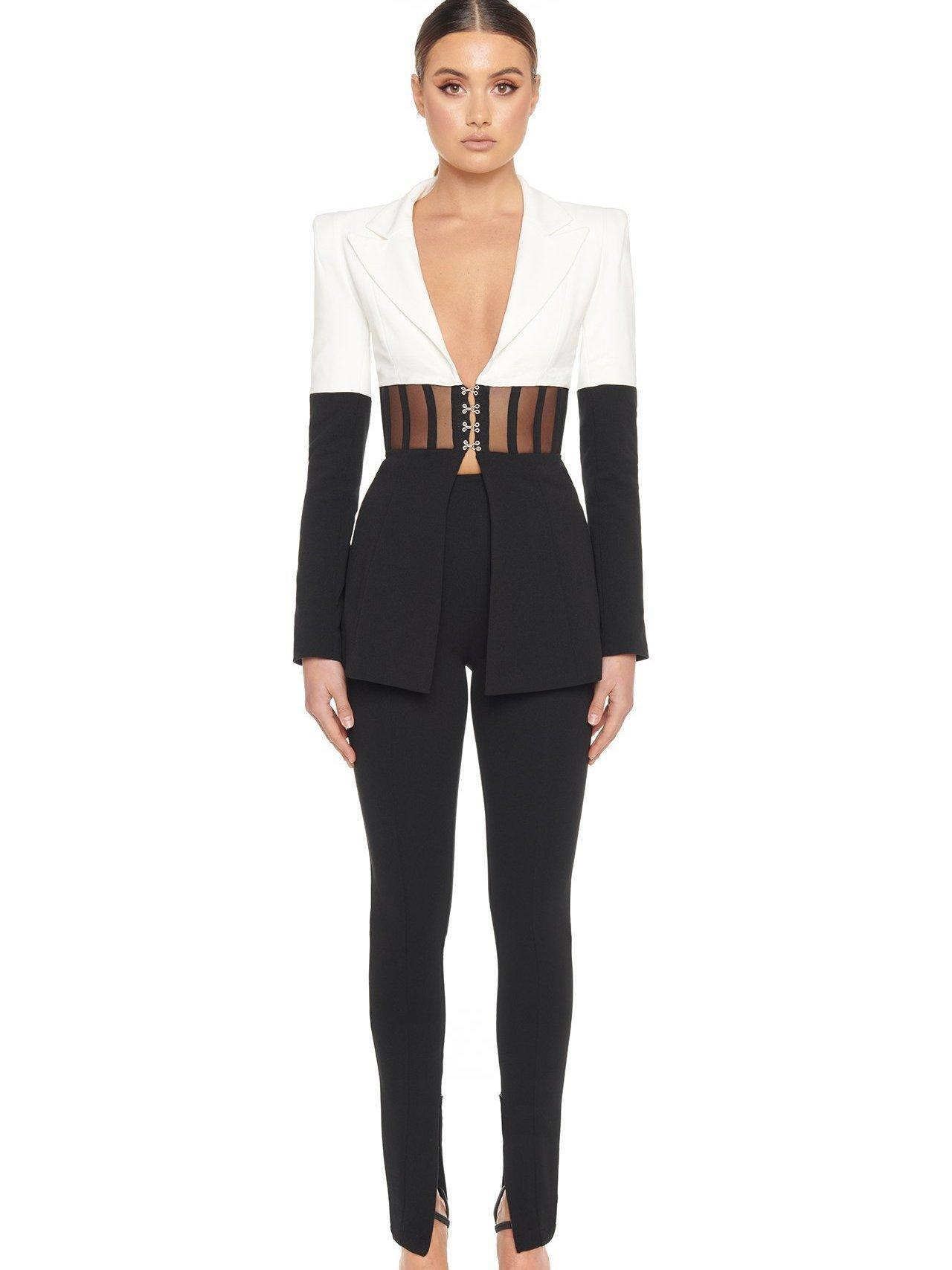 Eliya The Label Kira Blazer Black White Size 12 - Image 1