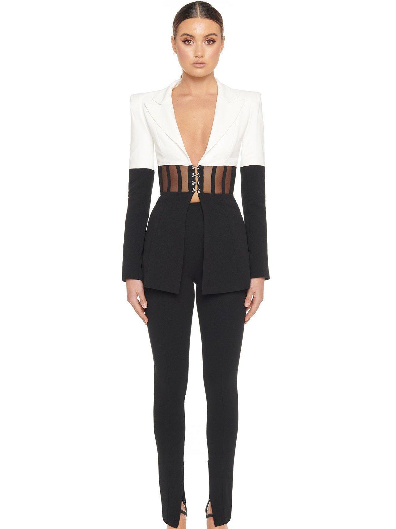 Eliya The Label Kira Blazer Black White Size 14 - Image 1